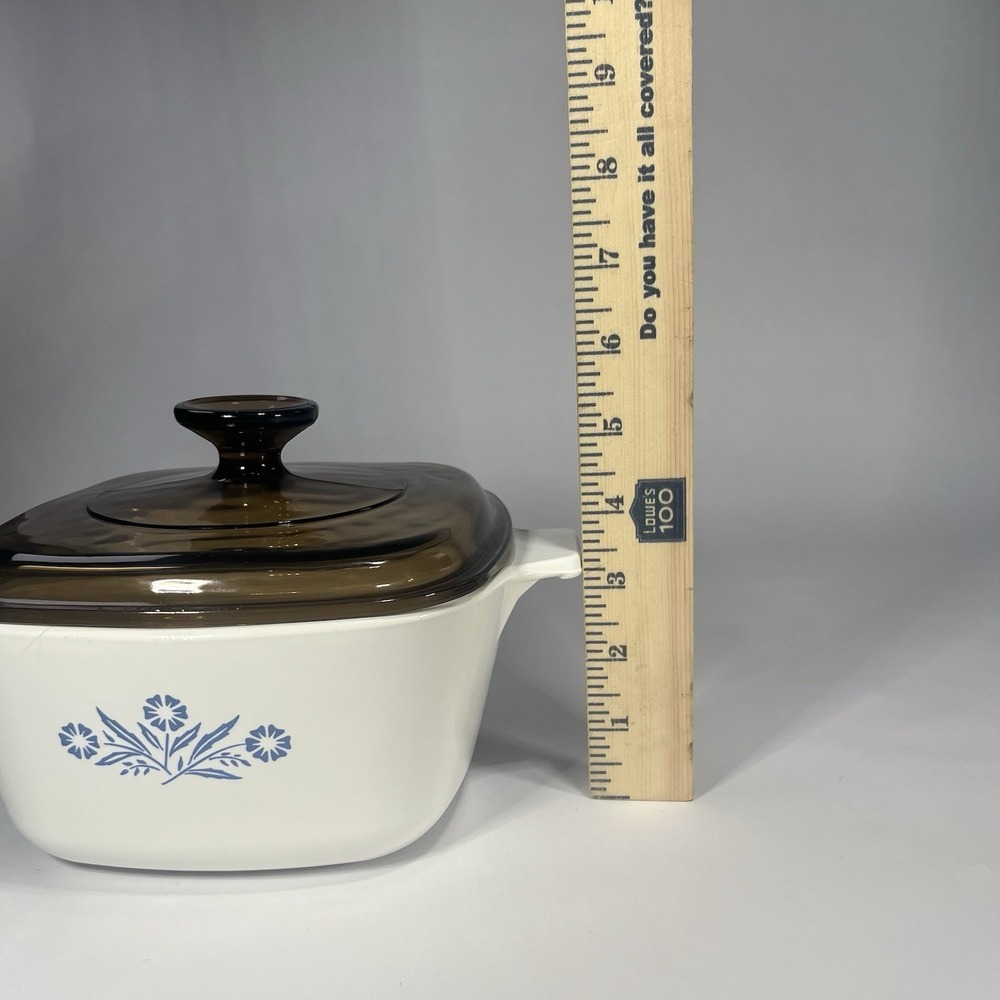 Vintage 1960's Corning Ware Blue Cornflower Casserole Dish 1 3/4QT w/ lid U.S.A. - Picture 11 of 14